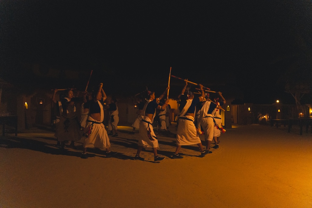 Tharu women performing stick dance