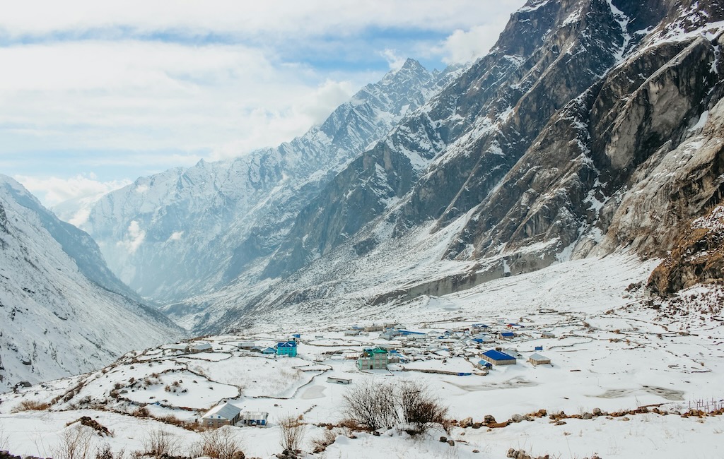 Snowy Langtang Village