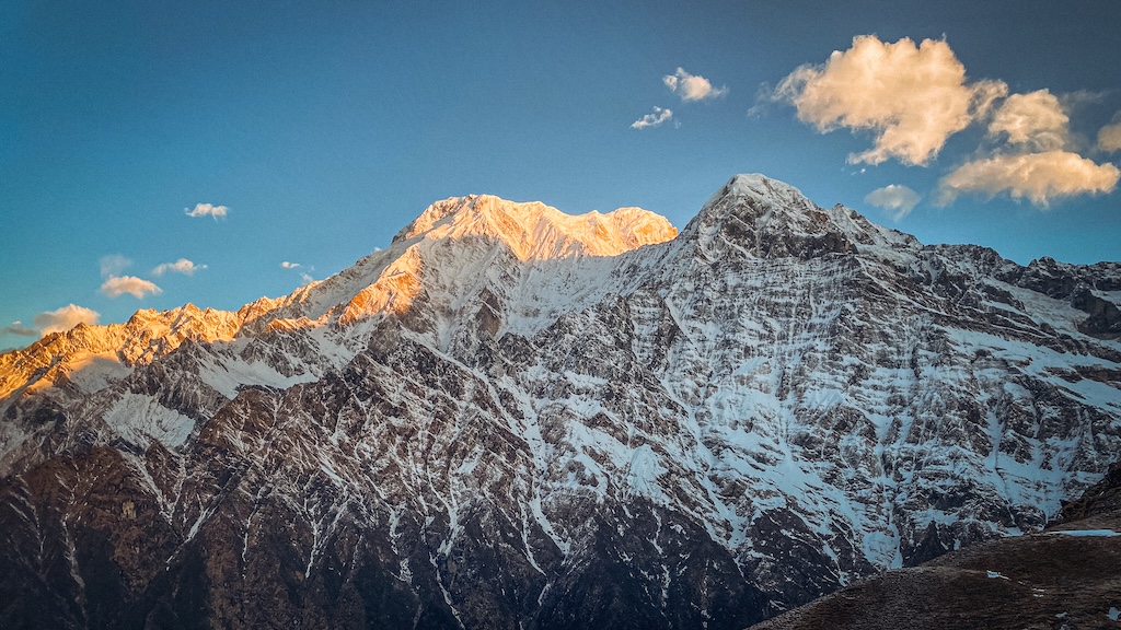 Sunrise over Annapurna South and Hiunchuli, captured from Mardi View Point