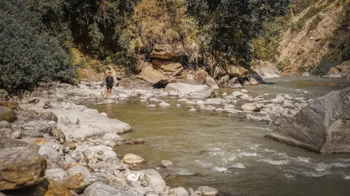 At Langtang River shore