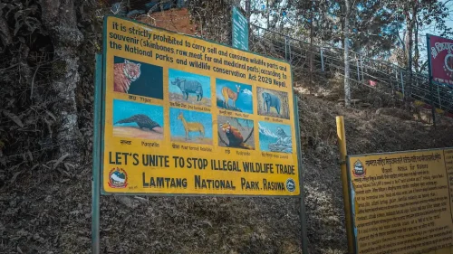 Information board at Langtang National Park Check Post